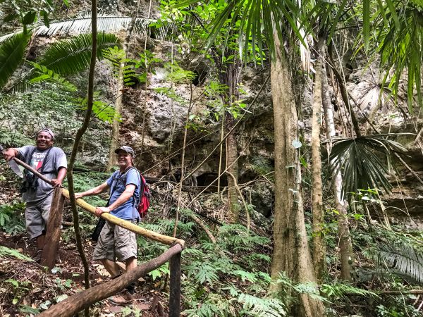 Hiking to the Mayan ceremonial cave